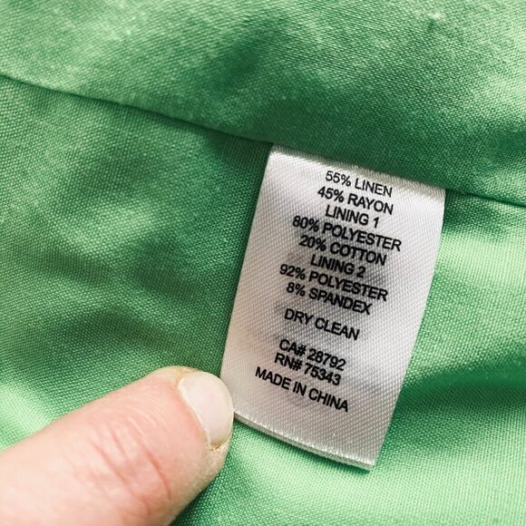 House of Harlow 1960 green linen double breasted blazer Womens Small luxury - Picture 10 of 11
